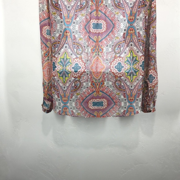 Mossimo pink paisley sheer blouse size medium - Picture 9 of 11